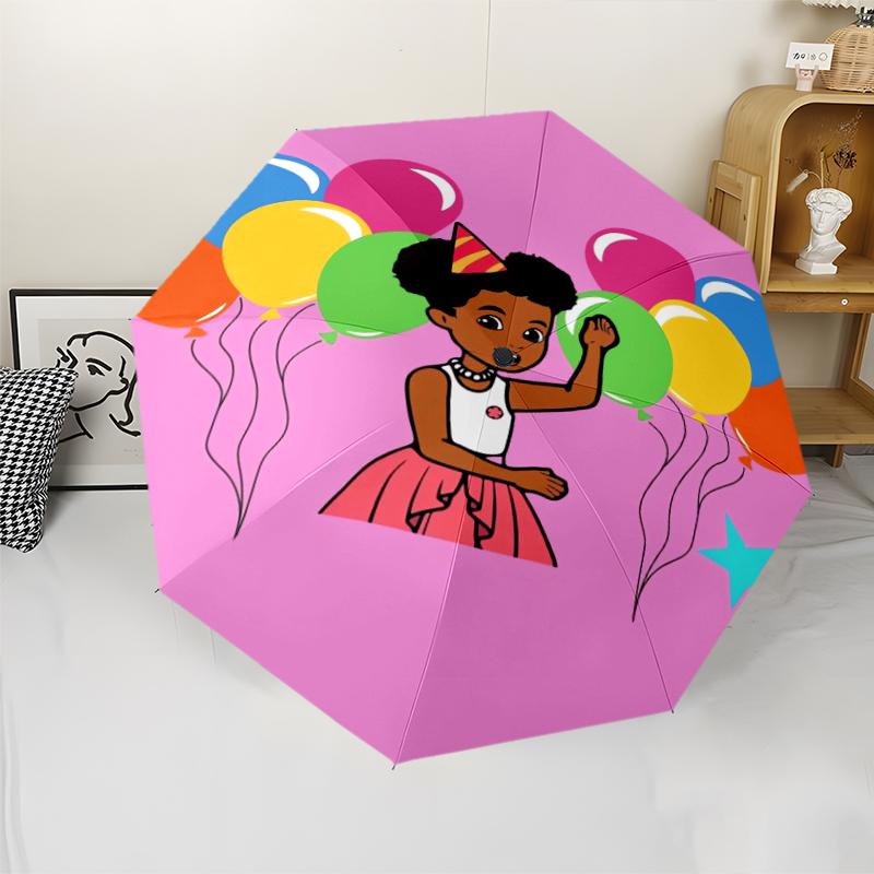 Gracie's Corner Theme Automatic Umbrella, Lightweight & Portable, 8 Rib, Perfect for Outdoor Travel, Birthdays, Christmas, Gifts.