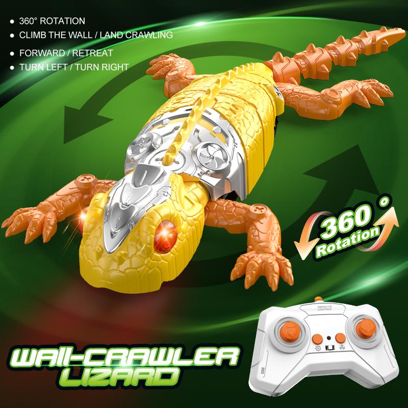 Non-Toxic Spider And Gecko Remote Control Toy Climbing Robot Car With Led Eyes Animal-Shaped Toy Electric Halloween Toy For Children.