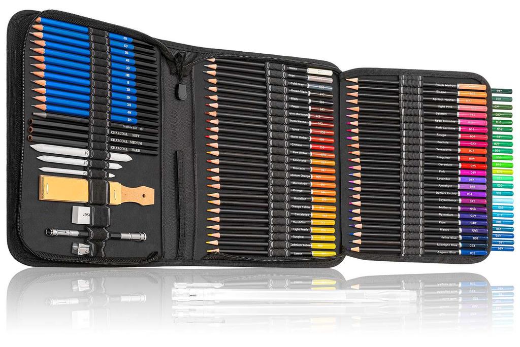 100 цветных и эскизных карандашей, набор для рисования и раскрашивания, для взрослых и детей