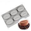 6 Forms Coffee Bean Mousse Cake Mold Silicone Pastry Molds for Baking French Dessert Cake Decorating Tools
