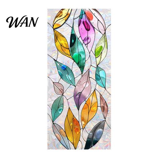 Decorative Window Film Rainbow Privacy Film, Stained Glass Pattern Sticker, Static Sunlight Reflecting Sticker Cling, Sun Blocking Reusable Decals for