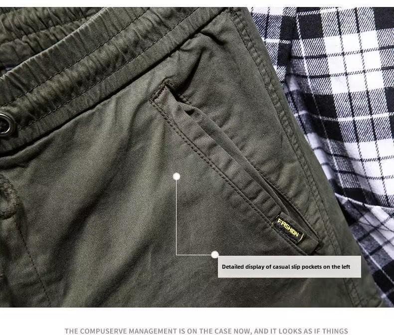 Men's Army Green Tactical Overalls - Spring/Autumn Fashion, Loose Cuffs, Outdoor Mountaineering, American Casual Pants