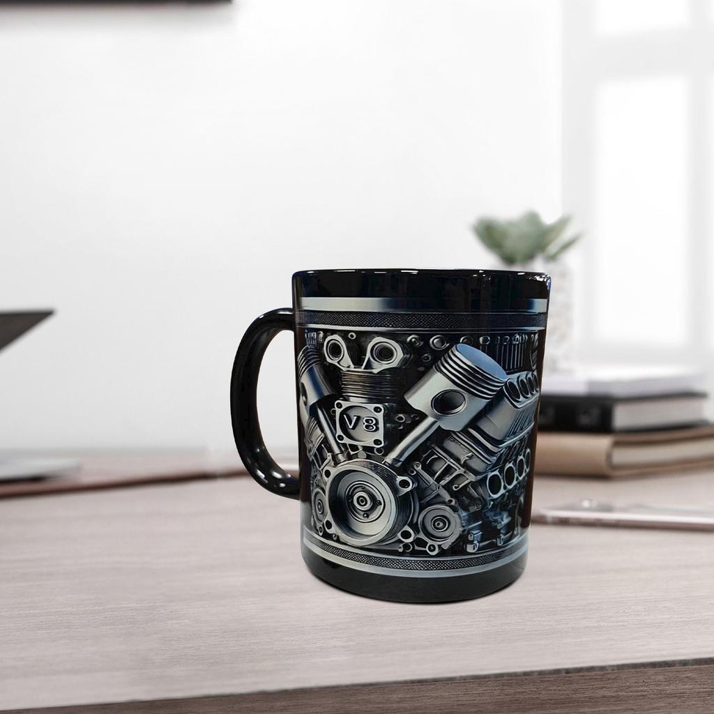 Personalized Stainless Steel Mug - V8 & V6 Engine Design, & Stylish, Perfect For Car Enthusiasts