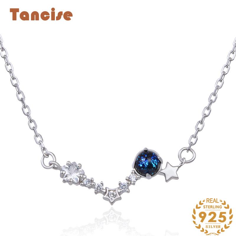 Танцизное женское ожерелье из стерлингового серебра 925 пробы с цирконом, подарок