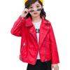 Kids Clothing Boys and Girls Spring Autumn Turndown Collar Leather Jacket Children's Motorcycle Korean Style Jacket