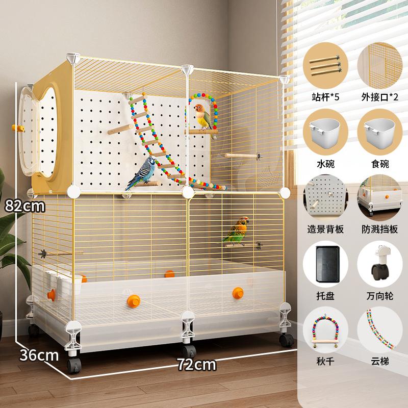 Large Bird Cage for Parrots Anti-Scatter Design for Cockatiels & Budgies, Luxury Aviary for Lovebirds Premium Pet Flying House