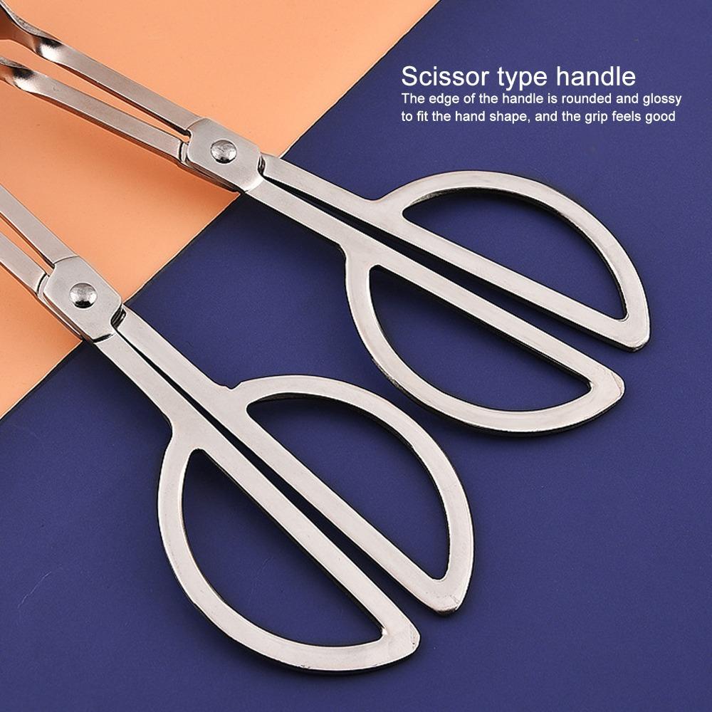 2 PCS Stainless Steel Food Tongs Silver Buffet Tongs Practical Serving Tongs BBQ Party