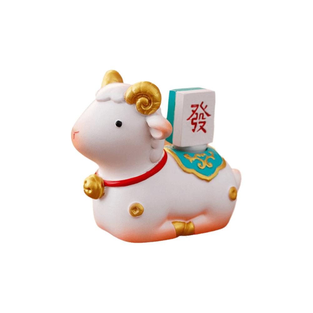 Lovely Zodiac Sheep Mascot Cute Creative Desk Ornament Party Favor Zodiac Sheep Figurine Tabletop