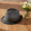 Short Brim Woven Straw Hat Breathable Vacation Beach Cap Sun Cap Men Panama Hat  Summer