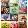Frameless Hand Painted DIY Digital Painting by Numbers Flowers Canvas Painting Kits Acrylic Wall Art Home Decor