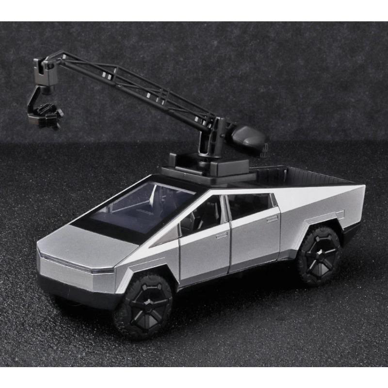 Игрушечные грузовики TESLA в масштабе 1/32 для мальчиков, модель пикапа Cybertruck, литые металлические игрушечные машинки со звуком и светом для детей в возрасте 3 лет