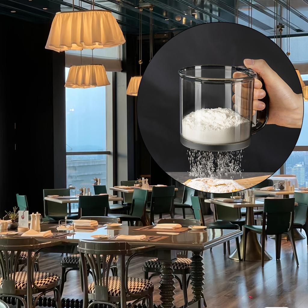 Полуавтоматическая мукопросеиватель 1 шт., Сито с ручным прессом, Мукопросеиватель, Инструмент для выпечки, Кухонные гаджеты, Кухонные аксессуары для ресторана