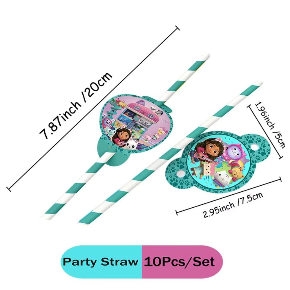 Gabby Birthday Party Plates Cups Napkin Balloons Cat Dollhouse Party Supplies Disposable environmental Tableware Picnic portable
