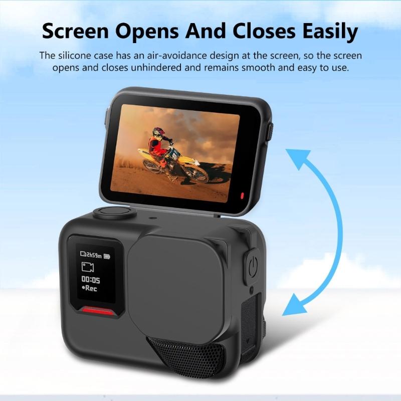 Silicone Case Featuring Precise Cut and Durability For 360 Action With Lens Cover