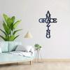 Amazing Grace Cross Metal Art - Modern Steel Christian Decoration for Home or Office, Stylish Hanging Wall Accent