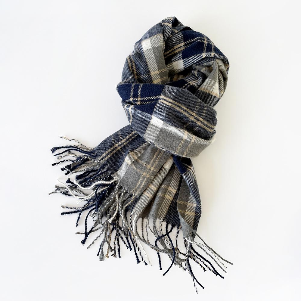Plaid Scarf High-end Imitation Cashmere Scarf Female Autumn and Winter Tide Warm Student Couple Scarf Shawl