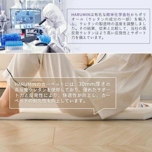 HARUMIN Extra Thick 30mm Carpet Rug, Approx. 3 Tatami Mats, Solid Color, Soundproof, Antibacterial, Odor Resistant, Dust Mite Resistant, Low Formaldeh