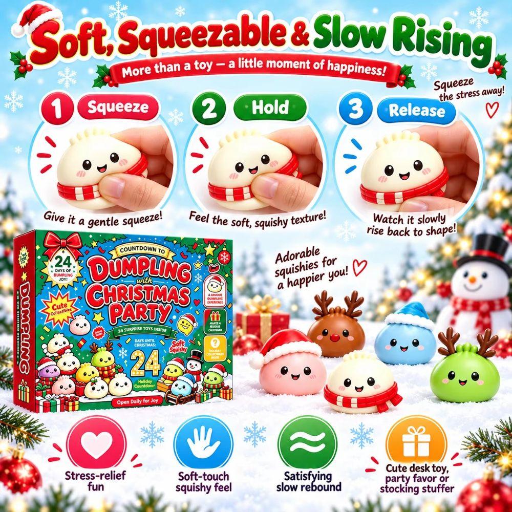 24Pcs Dumpling Squishy Pinch Toy Kit Countdown Calendar Slow Rising Squeeze Toy Holiday