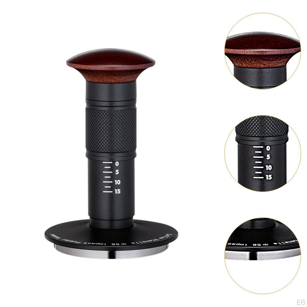 Adjustable Coffee Tamper, Aluminum Handle Espresso Stainless Steel Base for Hotel Kitchen