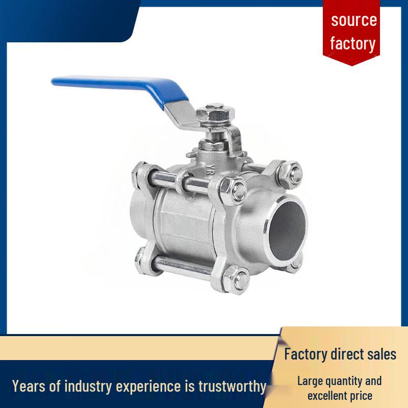Kunmao 304 Stainless Steel 3-Piece Welded Ball Valve