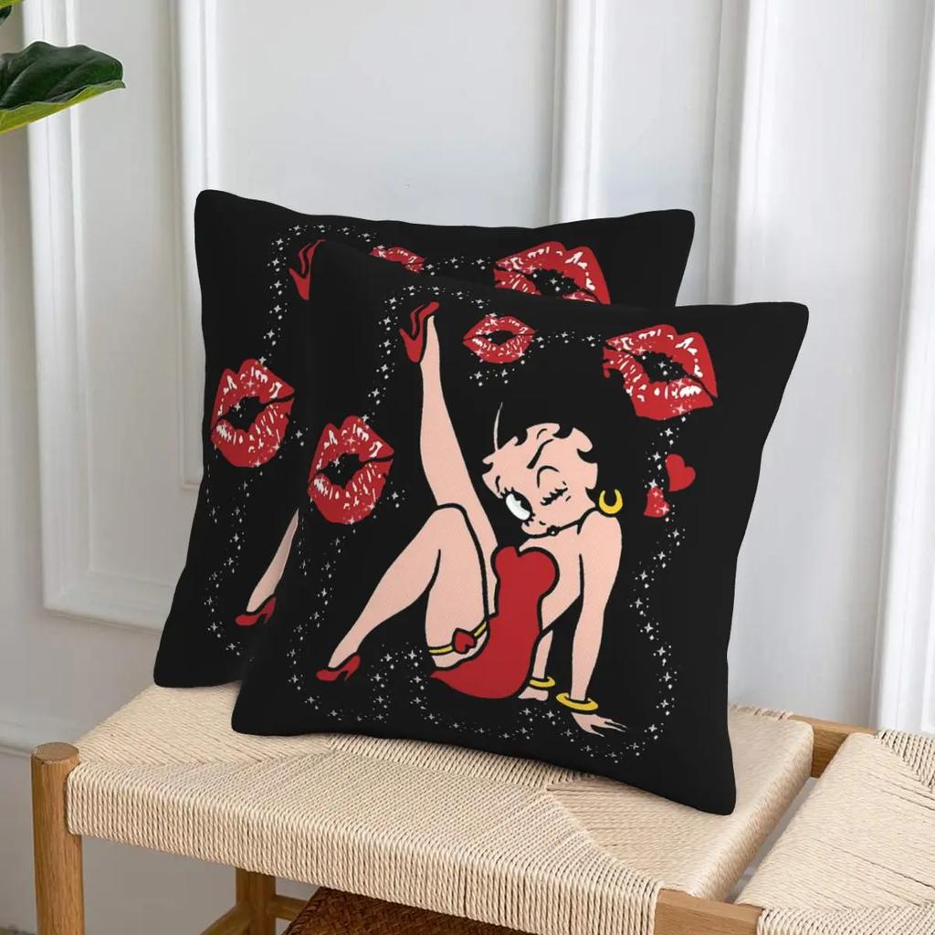 Mrs Boop Thing Crew Bettys And Her Dog 2 Pcs Square Pillowcase Pillow Cover Cushion Decor Comfort Throw Pillow For Home Sofa