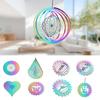 3D Gradient Color Wind Spinner Catcher Flowing Light Effect Dynamic Wind Chime Bird Deterrent Pendant Garden Yard Hanging Decor