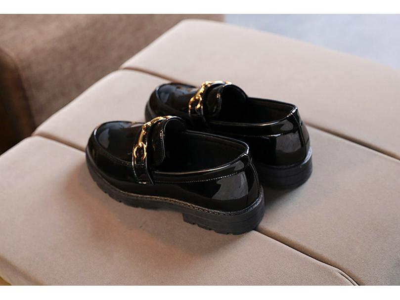 Korean Style 2023 Black Leather Shoes for Kids: Autumn Soft Sole Boys' and Girls' School Performance Footwear
