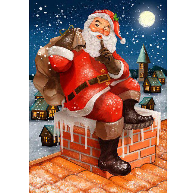 Santa Claus DIY 5D Diamond Painting Full Round Resin Scenery Diamond Embroidery Cross Stitch Kits Christmas Gift
