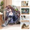 Multi-Use Flannel Fleece Fashion Blanket - Anime Cartoon Print - Perfect for Sofa, Bed, Camping, Picnic - Machine Washable