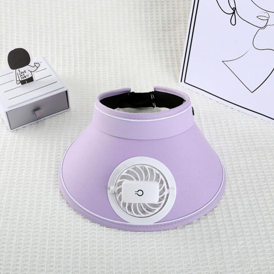 Женская шляпа-веер для отдыха на открытом воздухе с регулируемым пустым верхом, защитой от ультрафиолета, большими полями и USB-зарядкой, охлаждающим вентилятором, пляжной шляпой для путешествий от солнца