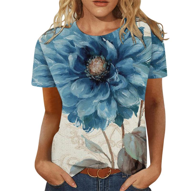 Sunflower Women's T-shirt O-neck Short Sleeve Printing Female Clothes Fashion Street T Shirt Girls Summer Casual Top Tees