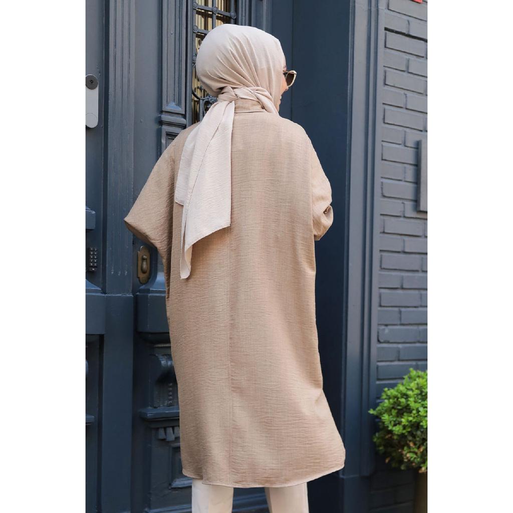 Коричневая туника-хиджаб на пуговицах 663х