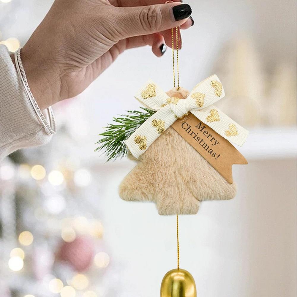 2PCS Bells Christmas Tree Decorations Indoor Outdoor, Plush Pendant Hanging Christmas Ornaments  Gifts for Party Home Decor