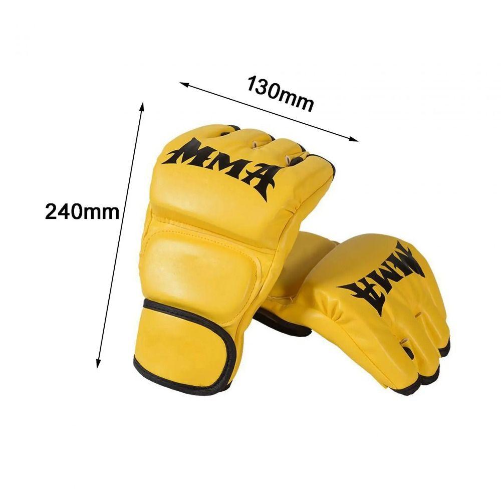 PU Taekwondo Gloves Half Finger Punching Gloves Durable Workout Gloves  for Men Women