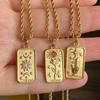 Women's Jewelry Straps Titanium Steel High Retaining Color Ins Niche Design Flower Tarot Necklace Sun God Three Dimensional Embossed Necklace