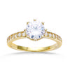 Solitaire Gold Plated 'Sissi' Golden White - 7 Mm