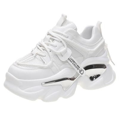 Модные женские кроссовки на платформе 6 см, весенние дышащие сетчатые массивные повседневные туфли для папы, спортивная вулканизированная обувь, женские нескользящие женские кроссовки