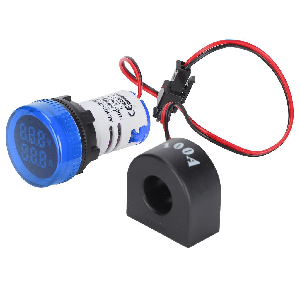 Current Signal Indicator Universal 2?Display Round Lamp Light 60~500V AC AD101?22VAMBlue