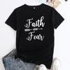 Summer Letter Printed Round Neck Pure Cotton Loose Short Sleeved T-Shirts Women’s