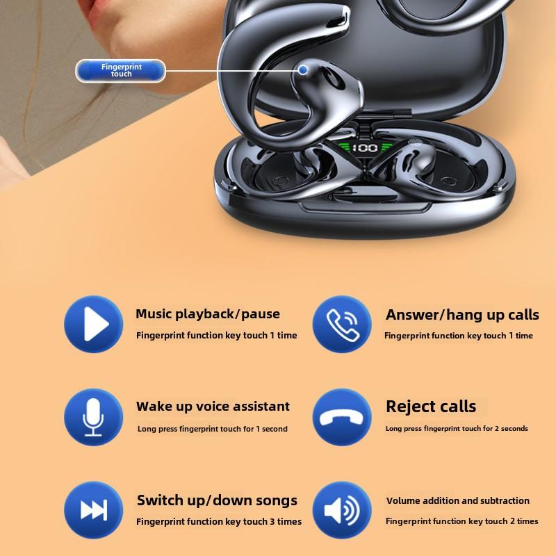 New Bluetooth Headphones with Digital Display Wireless Running Headphones Long Endurance Painless Wear