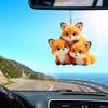 Red Fox Car Pendant Acrylic Flat Ornament Cute Fox Hanging Ornament Cartoon
