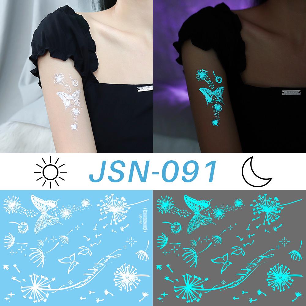 Rikaron Luminous White Henna Mandala & Butterfly Tattoo Stickers - Waterproof.
