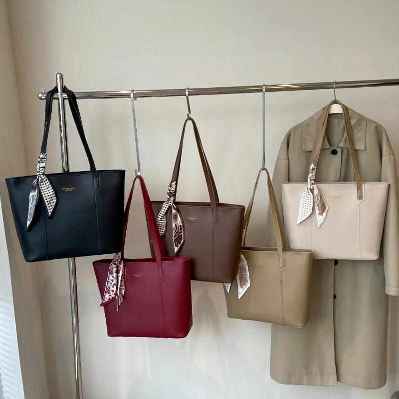 Одинарная сумка из мягкой кожи большой емкости, универсальная сумка, простой стиль, улучшенное ощущение классики