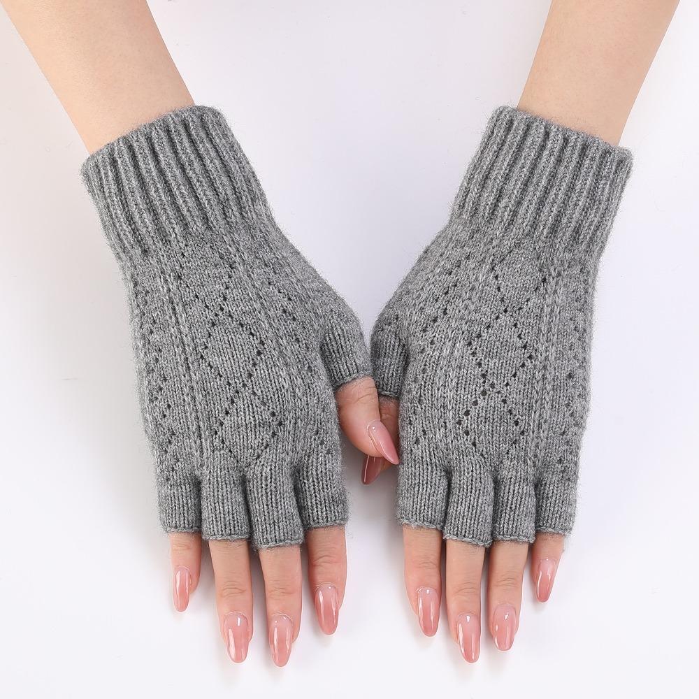 Mink Fleece Fingerless Gloves Soft Plush Wrist Mittens Half Finger Gloves Student Handwriting