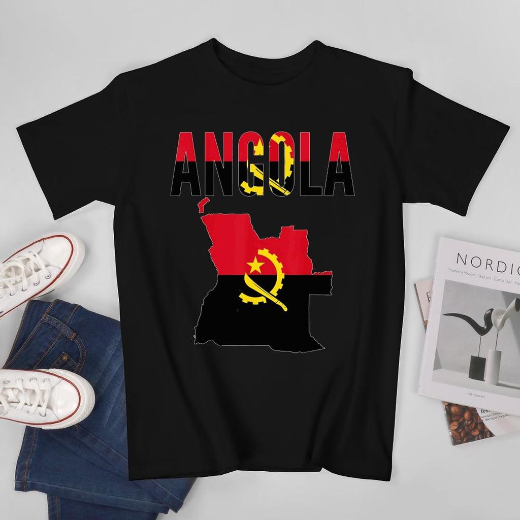 More Design Unisex Tshirt Angola Flag Angolan Tees Tshirt Oneck T Shirts Unisex Boys Clothing 100 Cotton