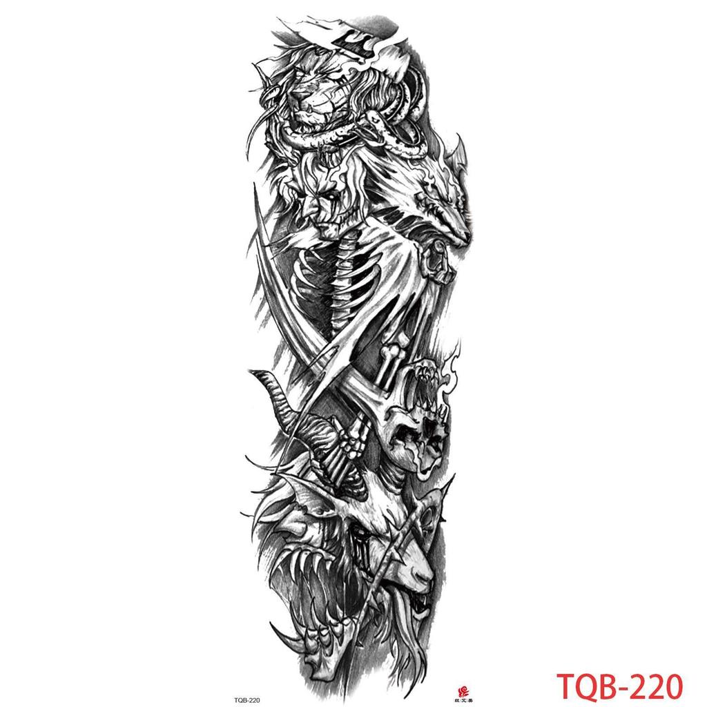 1 PC 480*170MM Large Temporary Tattoos Sleeve for Men Women Full Arm Selleve Tattoos Temporary Realistic Fake Wolf Tiger Lion Tattoo