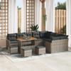 13-Piece Garden Sofa Set with Grey Cushions Poly Rattan Acacia 3364263