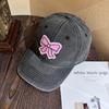 Casual Cotton Bow Baseball Cap With Curved Brim For Daily Wear In Warm Seasons