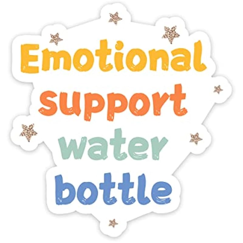 Emotional Support Water Bottle Sticker, Funny Quote Clear Stickers for Laptop Phone Water Bottles 3pcs