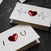 10pcs Solid Red Heart Greeting Card Romantic Letter I Love You Forever Wedding Invitation for Valentine's, Birthday, Wedding Card